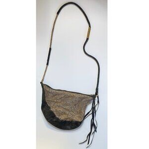 Foley + Corinna Wrapped Chain Leather and Mesh Crossbody Bag